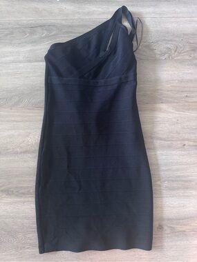 Guess by Marciano One Shoulder Bandage Dress Black | Size Small